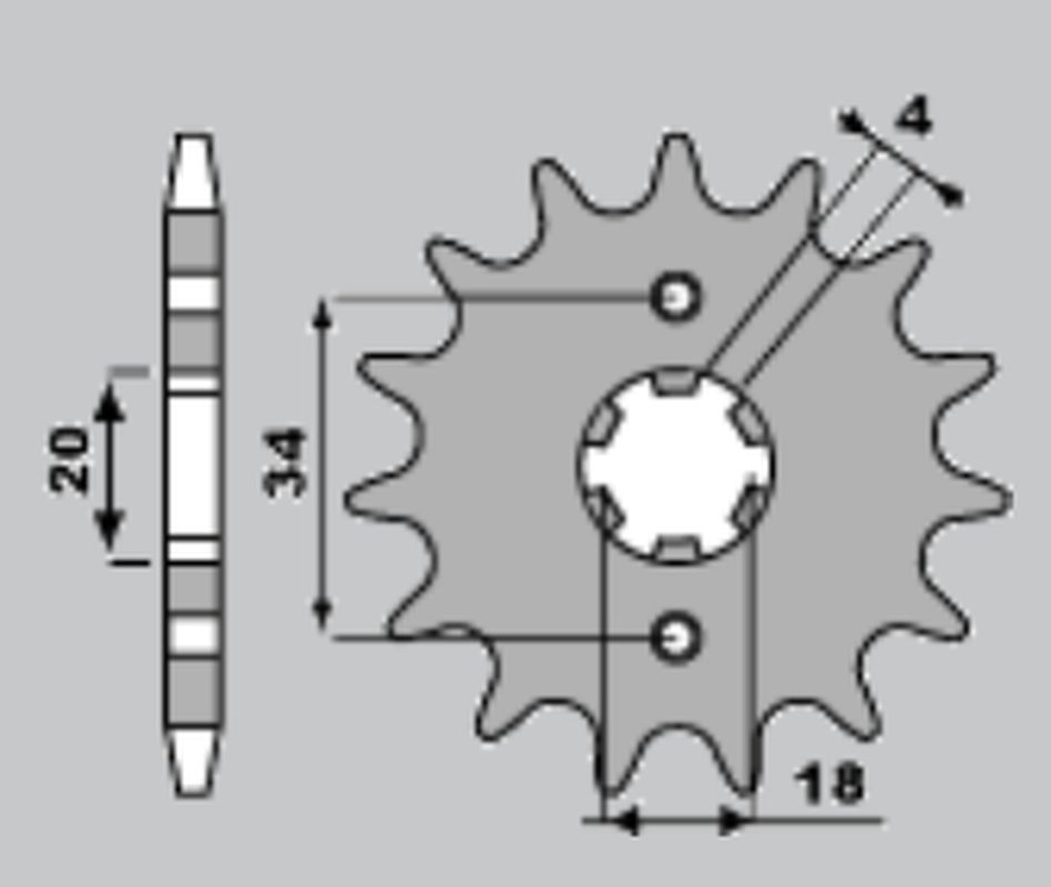 PBR řetězové kolo přední 273 13 18NC HONDA XL 200R 81-83, XR 200R (řetěz 520) (MADE IN ITALY)